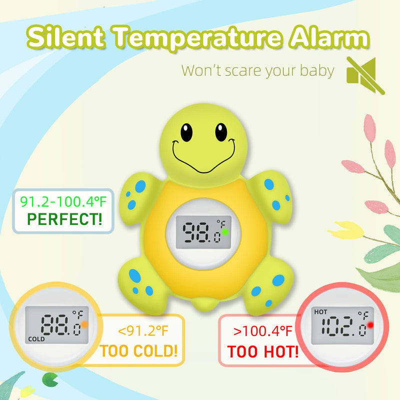 Baby Bath Thermometer Floating Toy, Baby Safety Tub Temperature Water Thermometer, Bathing Toy for Swimming Pool - Kid Toddler Baby Essentials for Newborn, Baby Shower Gifts for Mom (Turtle)