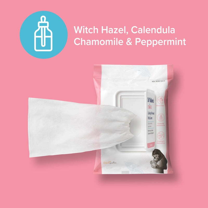 [Australia] - Dr. Talbot's Mom Postpartum Perineal Pad Liners - Instant Cooling Witch Hazel Pad Liners for Postpartum Care - 24 Liners Cooling Perineal Pad Liners 