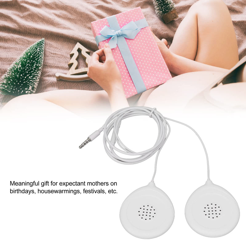 [Australia] - Dioche Pregnancy Belly Speaker, Baby Belly Headphones, Music Splitter, 12 Stickers, Pregnancy Headphones, Pregnancy Monitors for Women, Mother, White 