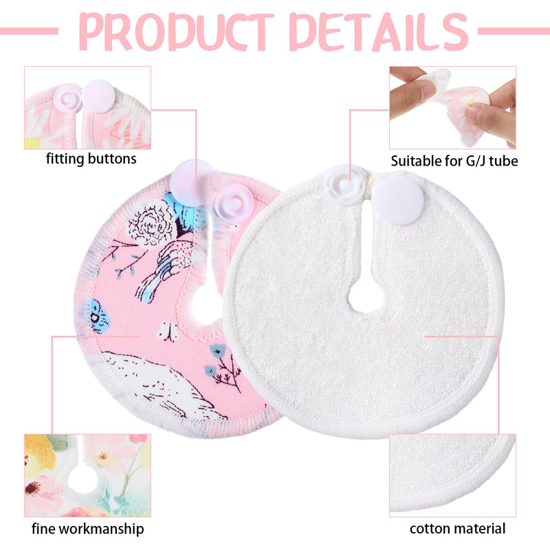 [Australia] - 24 Pieces G Tube Covers Reusable Feeding Button Pads Soft G Tube Button Pads Washable J Tube Covers Nursing Breast Pads for Kid Baby Breastfeeding Care Supplies(Floral) Floral 