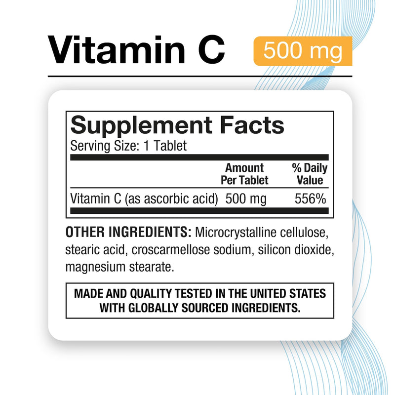 Puregen Labs Vitamin C 500 MG Supports a Healthy Immune System & Antioxidant Protection | Non-GMO | Gluten Free - 200 Tablets 200 Count (Pack of 1)
