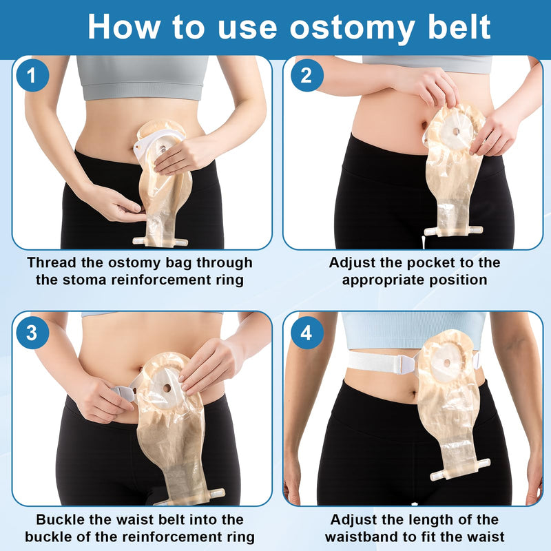 [Australia] - 2 Pcs Adjustable Lightweight Ostomy Hernia Belt For Colostomy/Ileostomy, Ostomy Belts For Men/Women, Stoma Supplies For Post-Operative Care Helps Protection Stoma Bag 