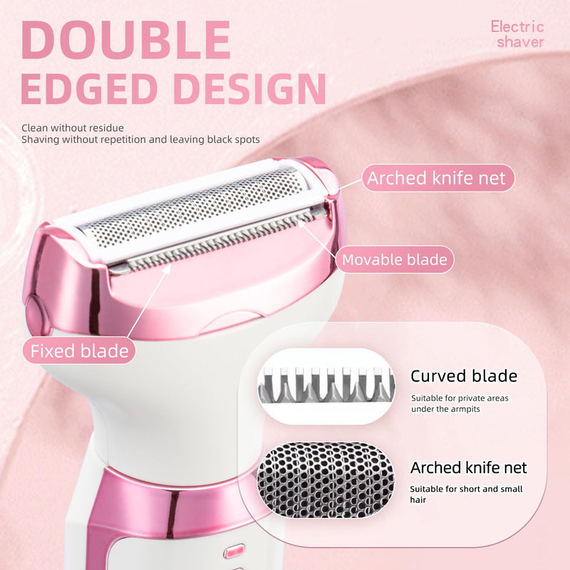 [Australia] - Electric Razor Shavers for Women Wet/Dry 5 in 1 Bikini Trimmer Face Razors for Face Nose Eyebrow Arms Armpit Legs Pubic Area Painless Facial Hair Removal 