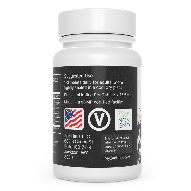 [Australia] - Iodine Supplement 12.5 mg with Selenium (as Selenomethionine) and More - 200 Tablets - Thyroid Plus Immune Support - High Potency Iodine Tablets - Compare to Lugol's Iodine Pills 1 