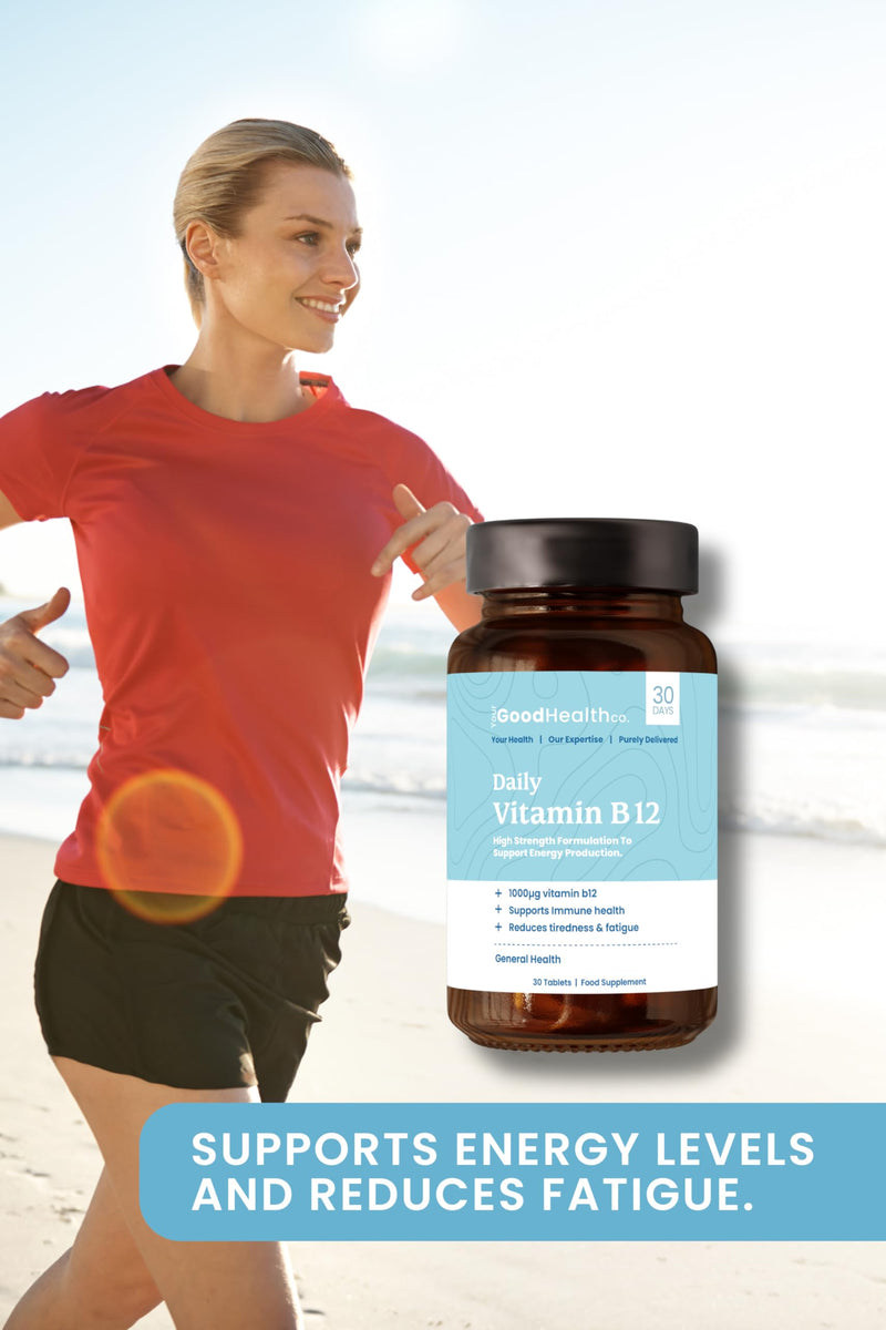 Your Good Health Co – Vitamin B12 | Vegan | High Strength Formula | Support Energy Production and Reduce Tiredness & Fatigue | Tablet | 30 Day Supply