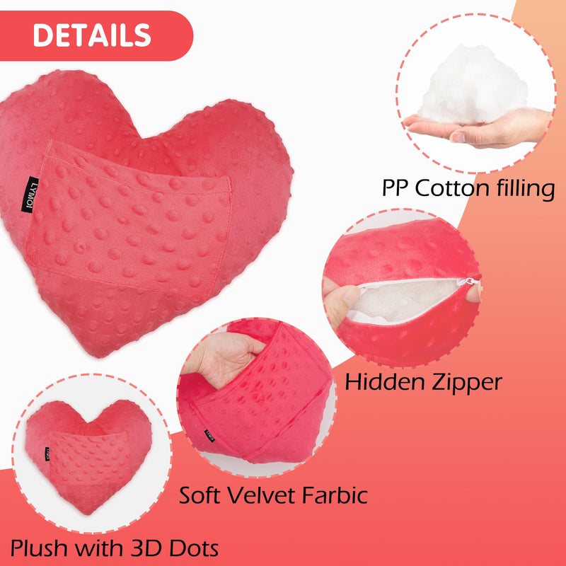 [Australia] - Heart Surgery Pillow for Open Heart Surgery, Heart Pillow for After Heart Surgery, Chest Pillow After Heart Surgery with Pocket, Heart Surgery Recovery Gifts for Patients Minky Dot (Red) Red 