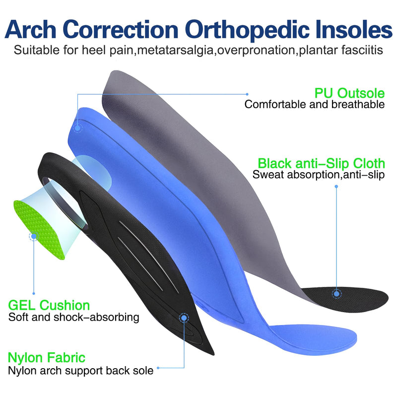 [Australia] - Orthopedic insoles, plantar fasciitis insoles, for flat feet, foot pain, heel spurs, shoe insoles orthopedic for men and women, cuttable size, M (EU M'S39-41/W'S41-43, 26.5cm-27.5cm) M (EU M'S39-41/W'S41-43) 26.5cm-27.5cm 