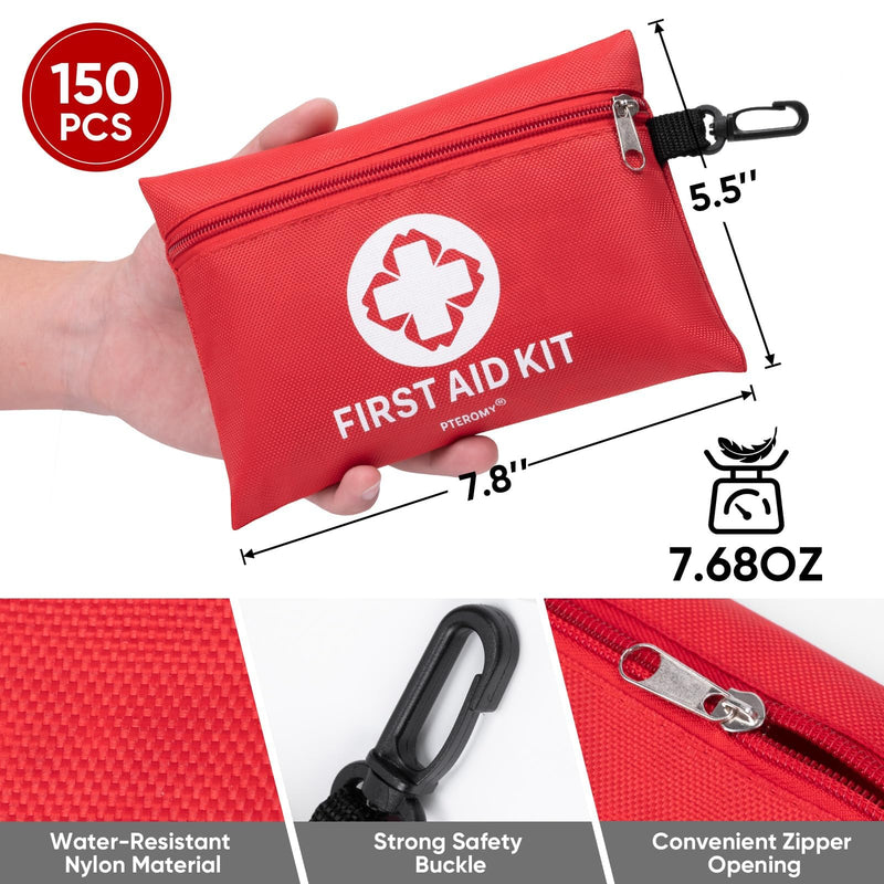 [Australia] - PTEROMY 150 Piece Mini First Aid Kit, Portable Small Emergency Kits Compact 1st Aid Kit for Car, Travel, Home, Camping, Outdoor, Hiking 150PCS 