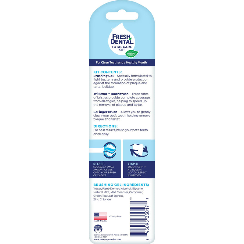 [Australia] - Naturel Promise Fresh Dental Toothbrush and Toothpaste Kit for Dogs, Teeth Cleaning Kit for Plaque & Tartar Removal, Contains Finger Toothbrush, Breath Freshener, Dog Dental Care 