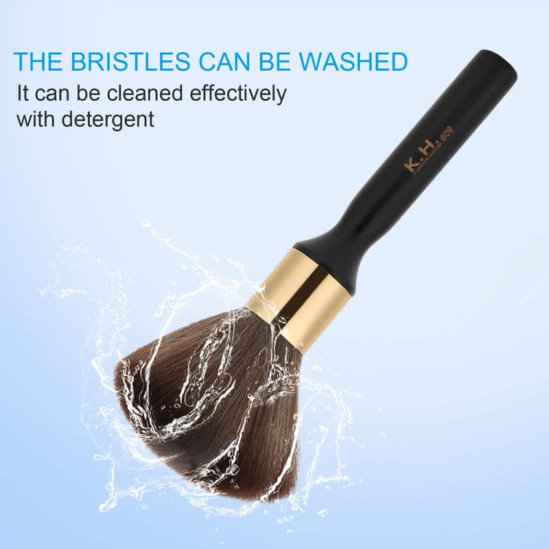 Neck Duster Brush, Neck Face Duster Broken Hair Sweep Brush Professional Salon Barber Hairdressing Brush Hair Cutting Duster Brush Hair Sweep Cleaning Barbershop Accessories(Black) Black