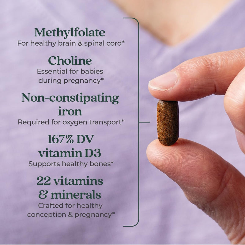 [Australia] - New Chapter Prenatal Vitamins, One Daily Prenatal Multivitamin with Methylfolate + Choline for Healthy Mom & Baby, Gluten Free & Non-GMO, 30 Count 30 Count (Pack of 1) 