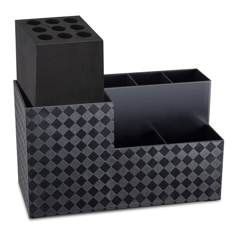 [Australia] - Noverlife Hairdressing Scissors Holder Scissor Block, Hairdressing Scissors Organizer Stand, Hairdressing Tool Storage Box for Hairdressing Combs Clips Brushes, Salon Hairdressing Scissors Holder Rack Black 