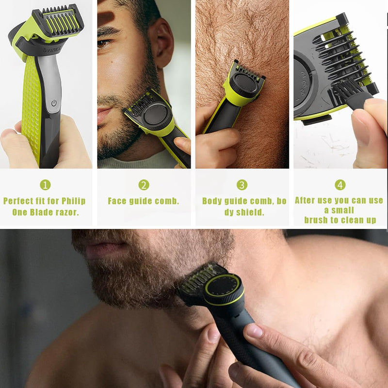 [Australia] - DNMH 14-in-1 Trimming Attachments for Hybrid Length-Adjustable Comb Attachments for O Blade Razors (0.4 mm - 10 mm) 