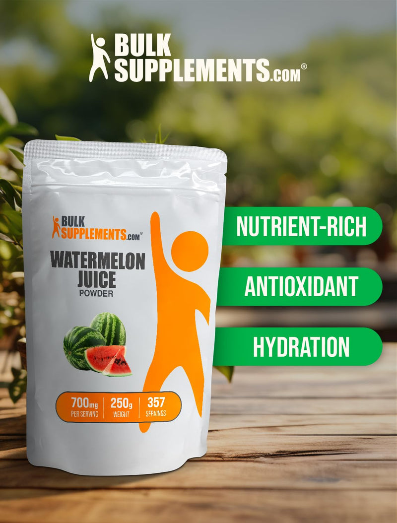 BulkSupplements.com Watermelon Juice Powder - From Watermelon Fruit, Watermelon Powder - Fruit Powder, Hydation Supplement - 700mg per Serving, 250g (8.8 oz) (Pack of 1) 8.8 Ounce (Pack of 1)