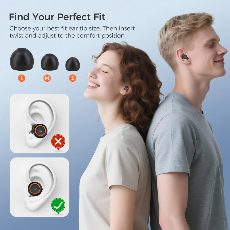 [Australia] - Senvok Ear Plugs for Sleeping Noise Cancelling with 50dB NRR - 3 Adjustable Noise Reduction Levels - Soft Reusable Silicone Hearing Protection Earplugs for Sleep, Work, Travel (Black) Black 