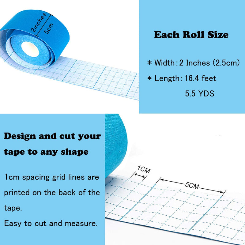 [Australia] - Upgraded 2Inch Kinesiology Tape Set Knee Tape Kinesiology Tape for Knees, 6 Rolls 2" Uncut Beige, Sports Tape for Knee Pain and Support Waterproof Athletic Tape 5CM Knee Joint Adhesive Tape 