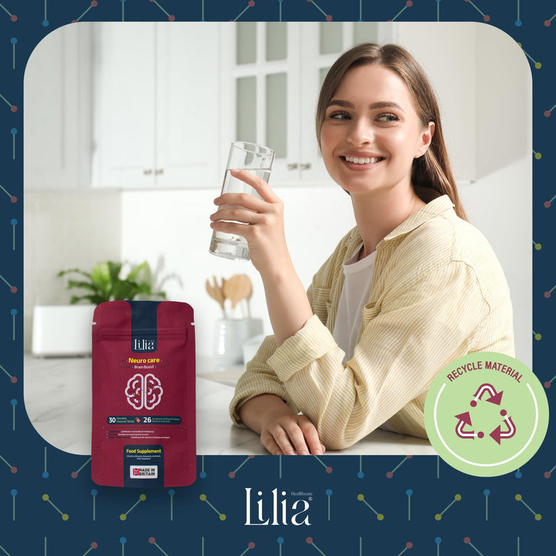 Lilia Healthcare Neuro Care Nootropic: For Enhanced Brain And Mental Performance, Focus, Energy, Immunity. 25 Nutrients and Vitamins including Lycopene, Zeaxanthin, Korean Ginseng, Lutein, Coq10
