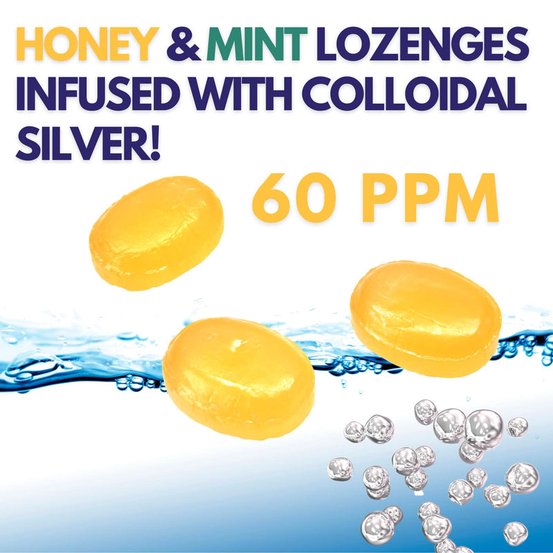 [Australia] - Silver Biotics Colloidal SIlver Lozenges | 60 PPM Ag₄O₄ SilverSol | Immune Support + Throat Soothing Lozenges | Manuka Honey | 21 Count 