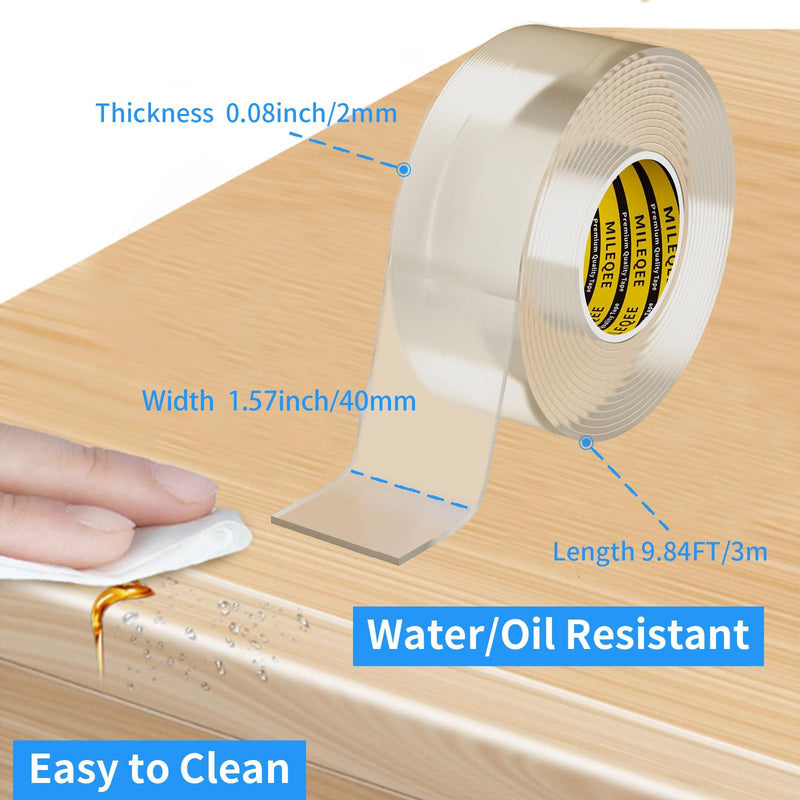 [Australia] - Clear Edge Protector Strip, 1.57in x 9.84FT, Sharp Edge Wrap Cover Tape, Self Adhesive Protective Bumper Guards for Cabinet Door Desk Glass Table Bed Furniture, Kitchen Countertop, Waterproof 