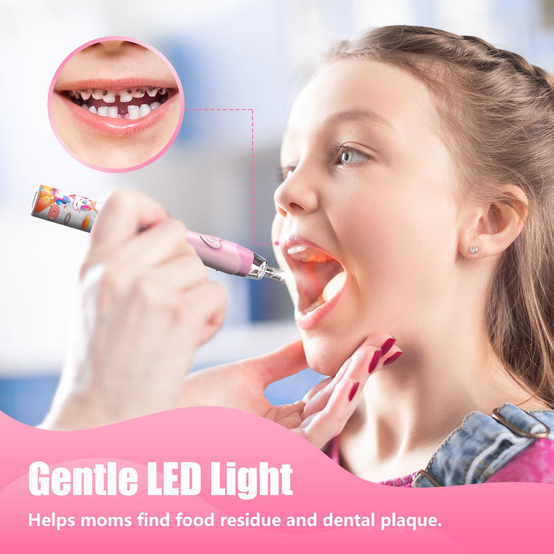 [Australia] - Kids Electric Toothbrush Toddler Toothbrush Age 2-4-8-12 Electric Toothbrush Kids with Timer Rainbow LED Light Up Vibrating Toothbrush Battery Operated Childrens Girls Sonic Tooth Brush (Pink Unicorn) Unicorn Pink 