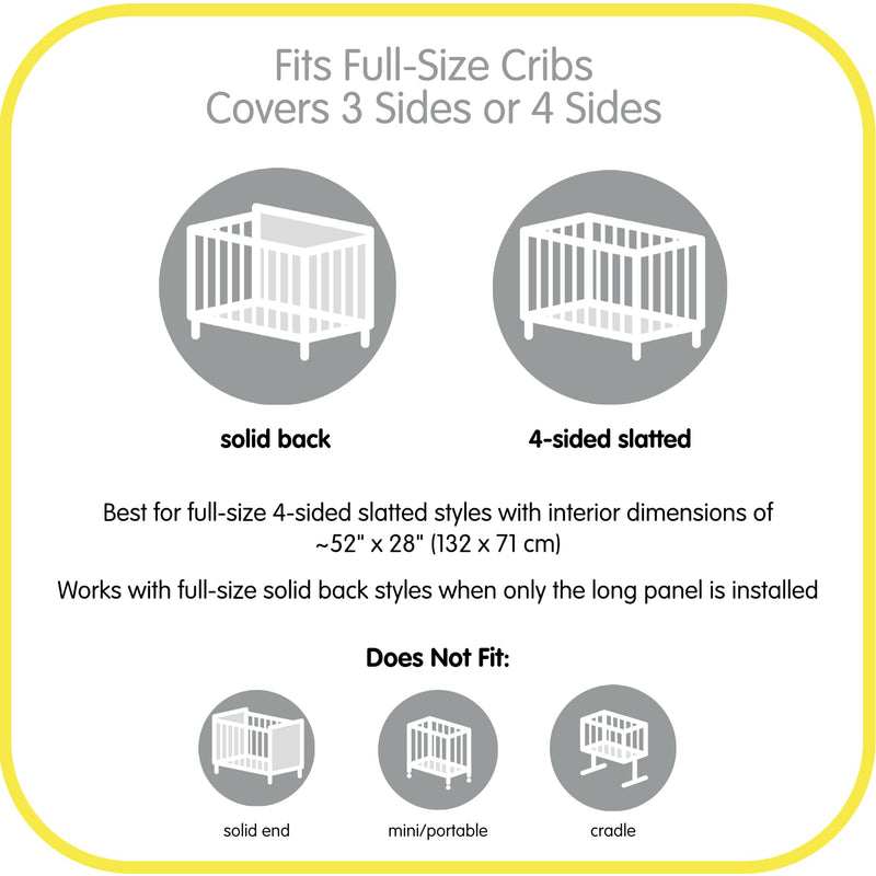 [Australia] - BreathableBaby Breathable Mesh Liner for Full-Size Cribs, Classic 3mm Mesh, White (Size 4FS Covers 3 or 4 Sides) 