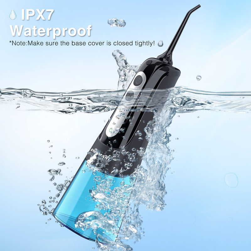 [Australia] - Cordless Water Dental Flosser Teeth Cleaner, INSMART Professional 300ML Tank DIY Mode USB Rechargeable Dental Oral Irrigator for Home and Travel, IPX7 Waterproof 4 Modes Irrigate for Oral Care Blue 