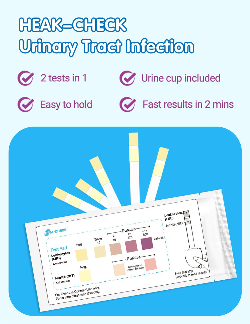 [Australia] - 6 Pack UTI Test Strips, Urinary Tract Infection Test Kit for Women Men, Accurate Result in 2 Minutes, Monitor Bladder Health at Home, Clinically Tested, Easy to Grip, Individually Wrapped 6T 