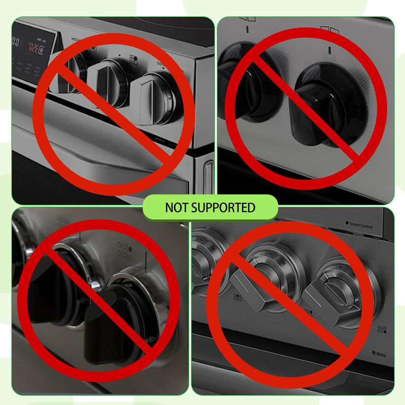 [Australia] - Stove Knob Safety Covers 5-Pack - Childproof & Pet Proof Locks for Gas/Electric Ovens, Heat-Resistant Clear Guards, Easy Damage-Free Install (Transparent Black) Transparent Black 