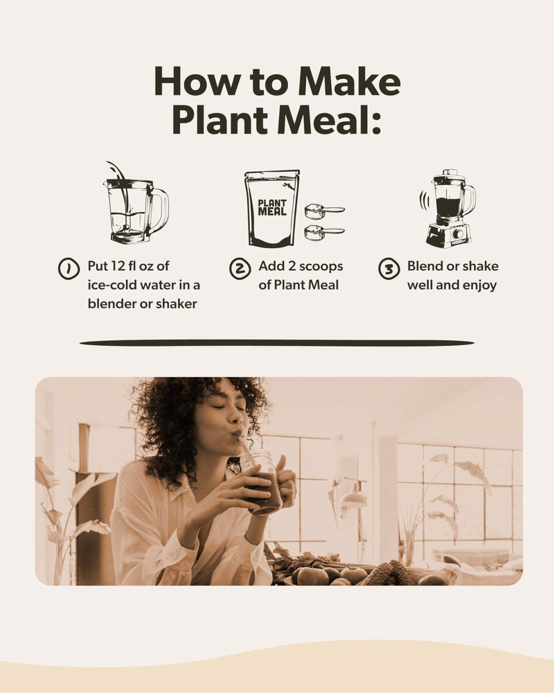 Plant Meal Replacement Shake - Vanilla - 25g of Plant Based Vegan Protein Powder, 76+ Organic Superfoods, Vitamins & Minerals, Mushrooms, Super Greens, Digestive Enzymes & Probiotics - 1 Serving 2.45 Ounce (Pack of 1)
