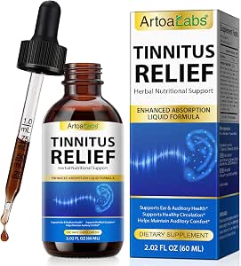 Green Hills Tinnitus Relief for Ringing Ears, Natural Ingredients Tinnitus Ear Ringing Relief, Effectively Reduce Ear Noise & Improve Hearing for Men & Women Blue 60 ML