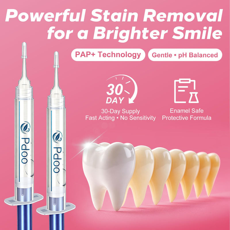 Pdoo Teeth Whitening Kit with LED Light for Sensitive Teeth, Fast Results for Brightening at Home, Teeth Whitening Gel Helps Remove All Kinds of Stains