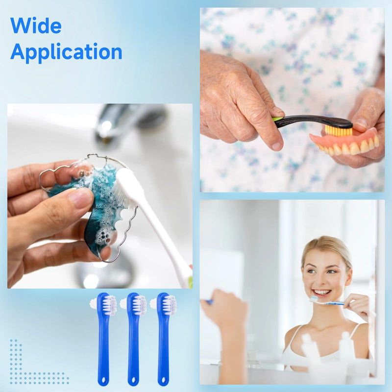 [Australia] - OMISTAR 50 PCS Denture Brushes Dual-Sided Bristle Individually Firm Hard Bristle Toothbrush Denture Cleaner Brush for Retainers False Teeth Braces 