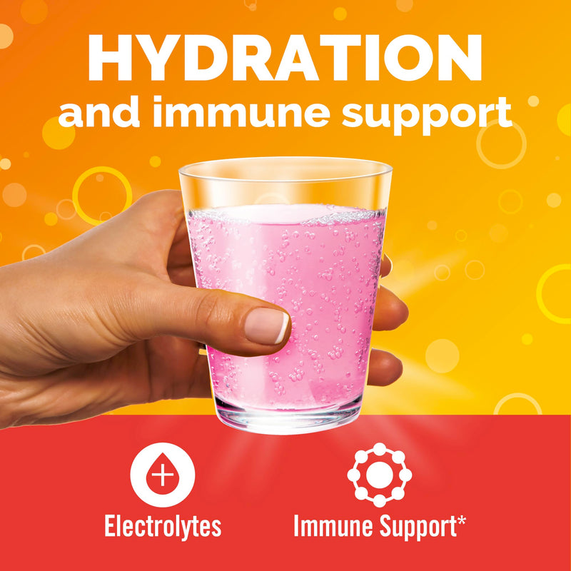 Emergen-C Hydration+ Vitamin C Sports Drink Mix, Raspberry, 18 Packets | Electrolytes for Hydration, 75% Less Sugar, Non-GMO, Vitamin C, Zinc and Manganese, Sports Formula 0.33 Ounce (Pack of 18)