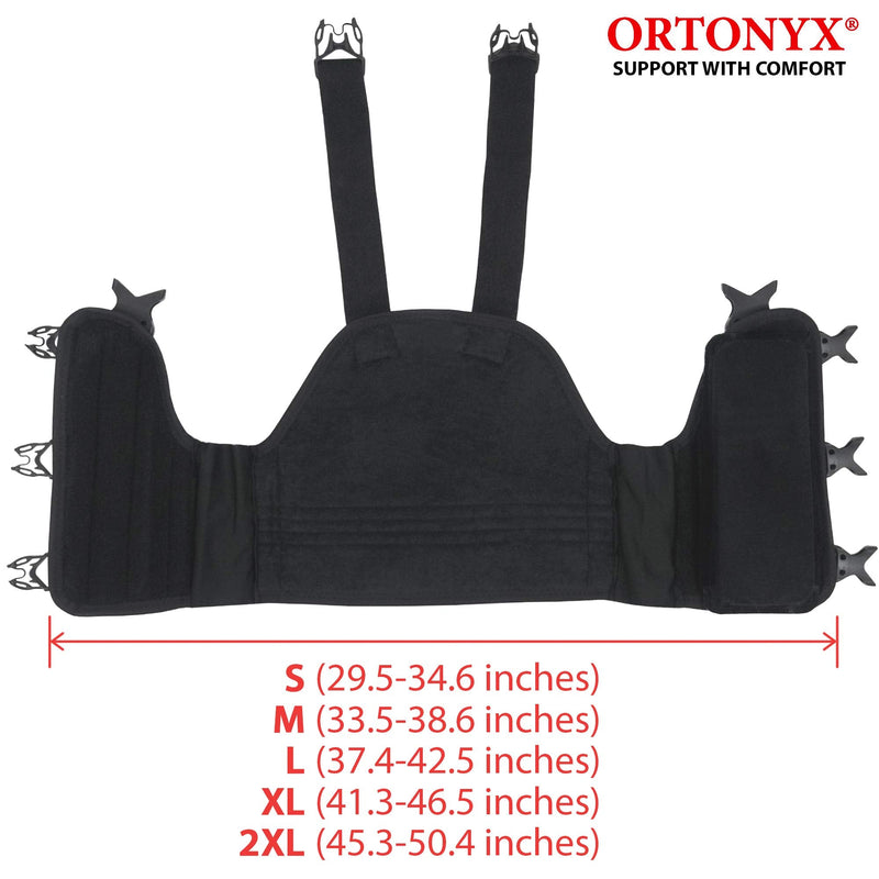[Australia] - ORTONYX Sternum and Thorax Support Chest Brace Post Open Heart Surgery Sternum Fractures Rehabilitation / ACHB5255-XL XL (Chest: 41.5"-46.5") Black/Gray 