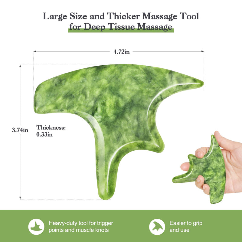[Australia] - 3 PCS Jade Stone Gua Sha Massage Tool Large Guasha Board with Handle Muscle Scraping Massage Tools Body Sculpting Anti Cellulite Spa Acupuncture Tools,Full Body Deep Tissue Massage Style 1 