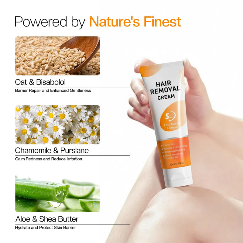 Morovan Hair Removal Cream 4.1Oz: Fast Acting Depilatory Cream for Women and Men, Painless Smooth Skin on Legs Arms Bikini Line at Home