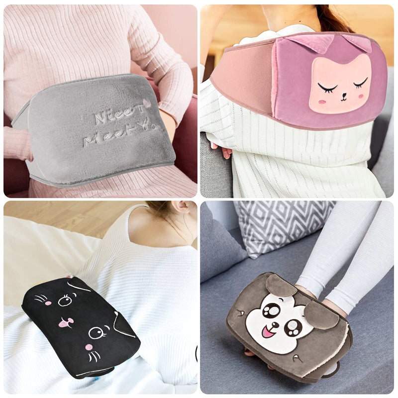 [Australia] - Hot water bottle belt, hot water bottle belt, hot water bottle strap, hot water bottle for neck and shoulder, back, legs, waist warm 1000ml - Yellow dog 