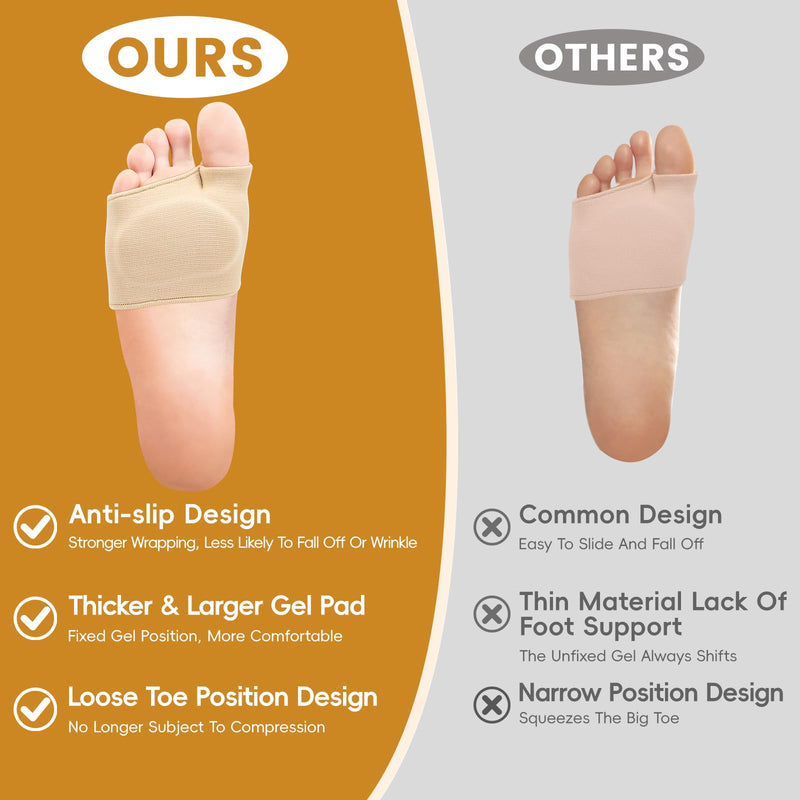 [Australia] - 3 Pairs Metatarsal Foot Pads for Women and Men, Foot Pads for Balls of Feet Cushions Pain Relief, Morton's Neuroma Relief, Metatarsal Support XL Beige 