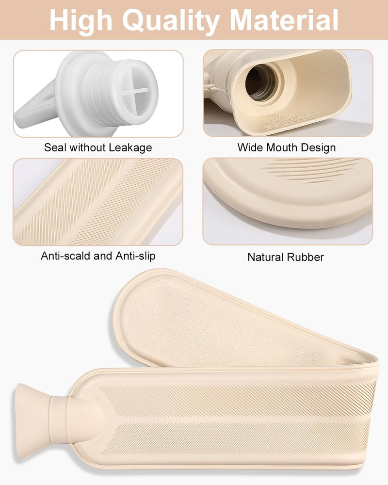 [Australia] - Xaosin hot water bottle long neck with cover 2L hot water bottle belt hose large neck hot water bottle XXL hot water bottle to tie around plush bed bottle hot water bottle for back neck shoulder abdomen gray 