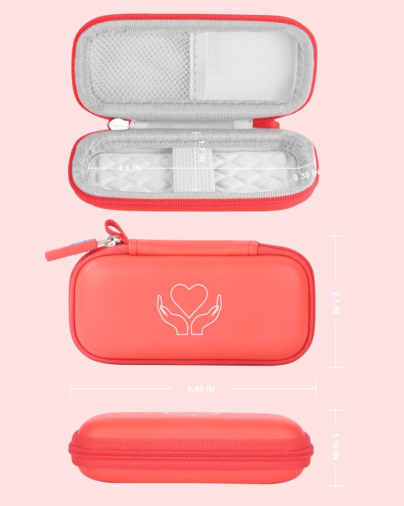 [Australia] - Heart Rate Monitor Case KardiaMobile EKG Monitor 1L 6L, Portable Hard EVA Kardia Mobile Case with Climbing Clip, Protective KardiaMobile EKG Organizer RED 