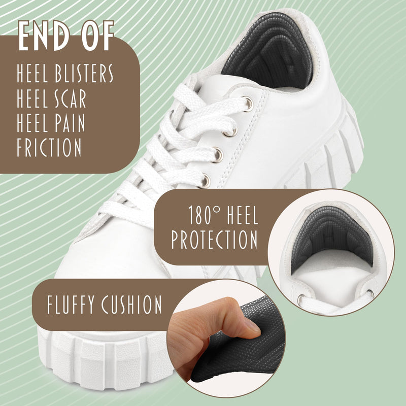 [Australia] - SULPO heel pads for shoes that are too big - Fits in almost every shoe - Self-adhesive thanks to strong adhesive pads, can be cut to size - Insoles made of cotton & sponge - 4 pairs (black, 5 mm) Black 