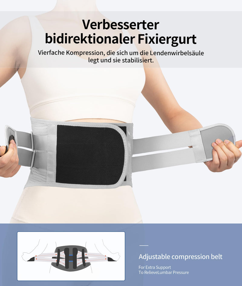 [Australia] - ProWaves Back Brace for Men Women Lumbar Support to Relieve Lower Back Pain, Comfortable Back Support Belt with 5 Struts Back Belt for Gym Straight Posture (Large) L 