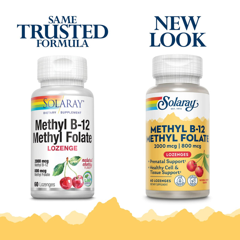 SOLARAY B-12 + Methyl Folate Lozenges