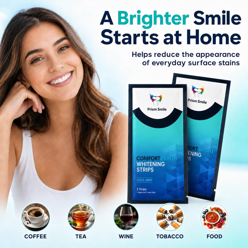 Teeth Whitening Strips, 48 Strips for 24 Treatments, 6% Hydrogen Peroxide Formula, Non-Slip Fit, Cool Mint Flavor, Helps Remove Surface Stains from Coffee, Tea, Wine and Tobacco