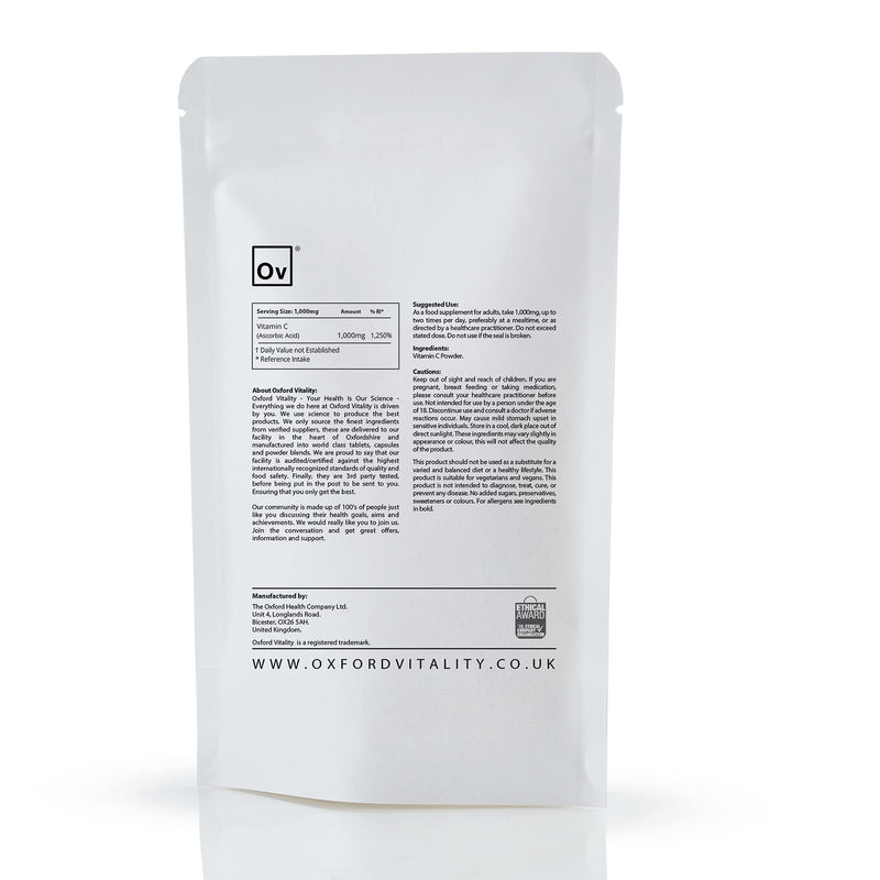 OV Oxford Vitality | Vitamin C Powder | Immune System Health Antioxidant Energy (365g) 365 g (Pack of 1)