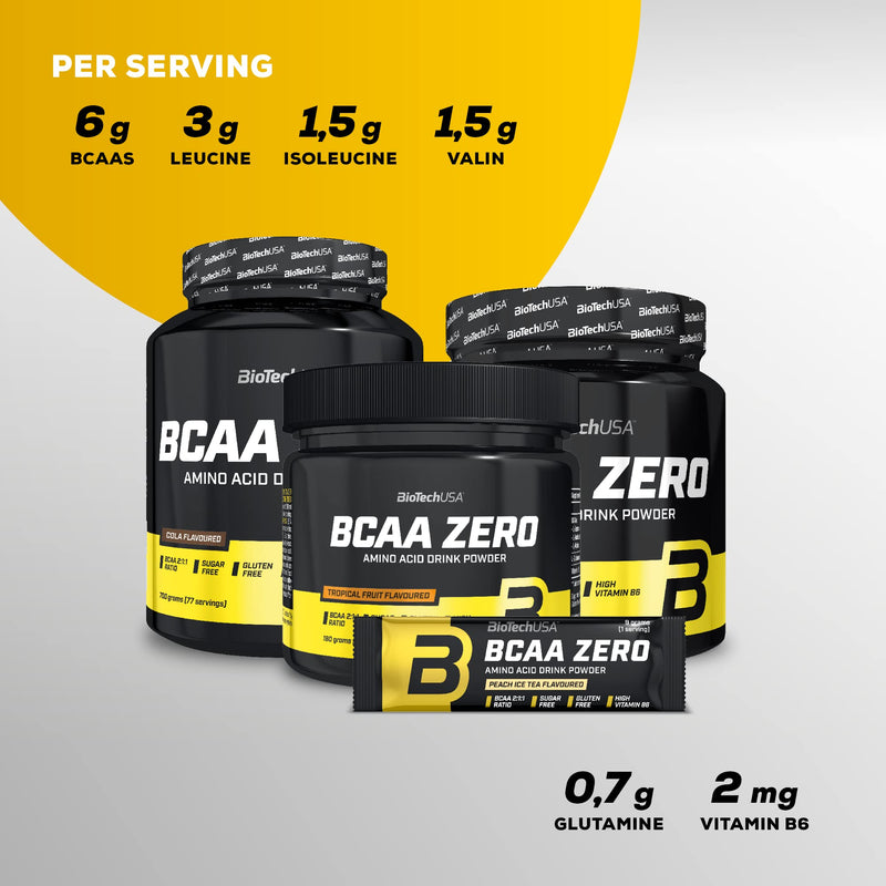 BioTechUSA BCAA Zero | Essential Amino Acid Powder | 6g BCAA with Instant L-Leucine | Vegan | Sugar-Free, Lactose-Free, Gluten-Free, 360 g, Orange
