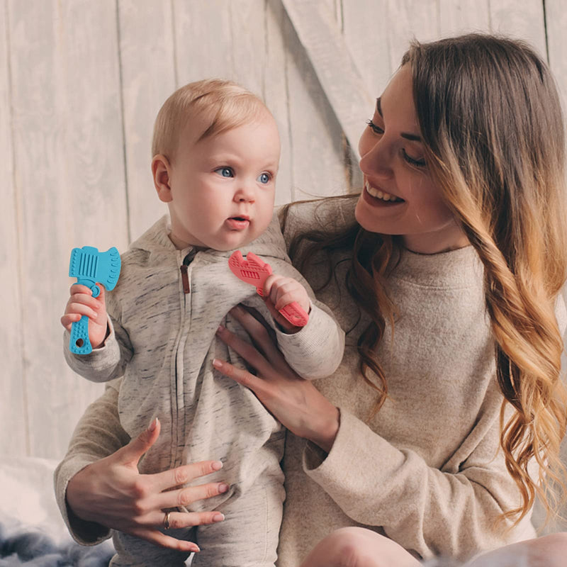 [Australia] - TYRY.HU Baby Teething Toys for Babies 0-6 Months 6-12 Months, BPA Free Silicone Baby Molar Teether Chew Toys, Hammer Wrench Spanner Pliers for Boys Girls, Soft-Textured, Easy to Hold & Clean, 4 Packs Set A 