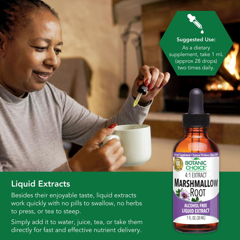 [Australia] - Botanic Choice Marshmallow Root Liquid Extract - Alcohol Free, Gluten Free, Traditional Throat and Respiratory Support 1 fl. oz. 