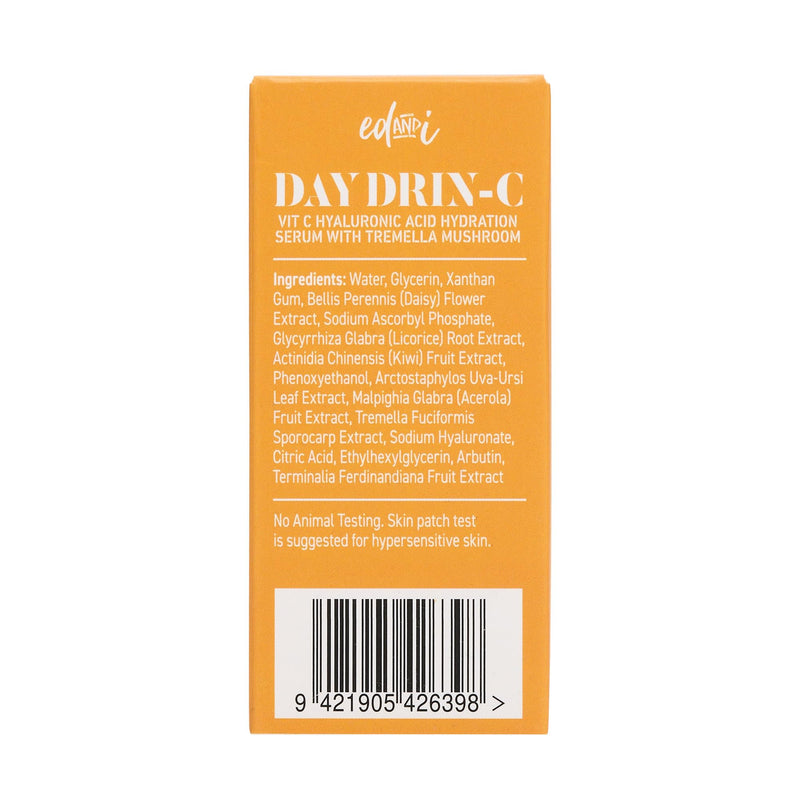DAY DRIN-C 2 in 1 Face Hydration Serum with Vitamin C and Hyaluronic Acid, Moisturizing, Plumping, & Smoothing the Appearance of Fine Lines, 1.01 oz