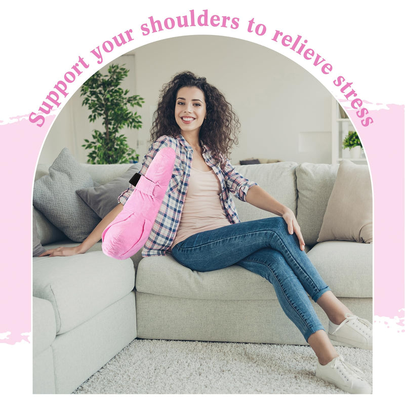 [Australia] - TrelaCo Post Shoulder Surgery Pillow with Pocket, Rotator Cuff Pillow Pain Relief for Sleeping, After Shoulder Surgery Must Haves for Arm Pressure Relief(Pink) Pink 